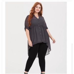 Storm grey chiffon top